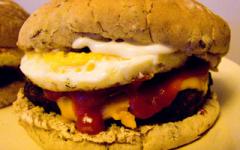 A tasty, fully loaded burger!